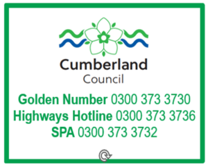 Cumberland council logo and contact numbers
