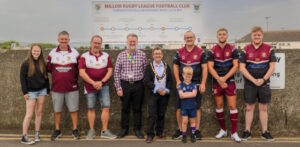 rugby league presentation. Simone Faulkner & Ged McGrath with Millom RLFC Team